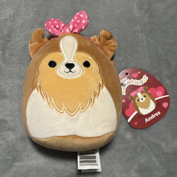 Squishmallows Other - 🔥Squishmallows 5" Valentines Andres The Sheltie Dog BNWT🔥